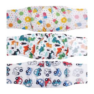 Male Dog Diapers XSmall 3 Pack Reusable Belly Bands for Puppy Dogs