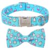 Male and Female Dog Easter Gift Collar with Removable Bow Tie and Metal Buckle