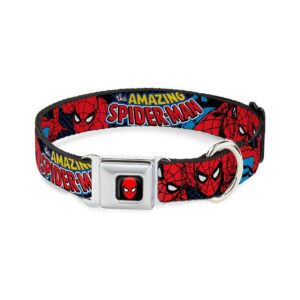 Man Dog Collar with Unique Seatbelt Buckle Clasp Design