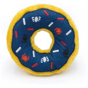 Man Marvel Donut Squeaker Soft Toy for Small to Medium Breed Puppies and Dogs