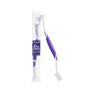 Manual Toothbrush for Cats and Dogs with Double Sided Brush Head for Teeth Polishing