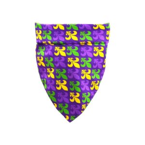 Mardi Gras Purple Cotton Dog Bandana Fleur De Lis New Orleans Carnival Pet Accessory