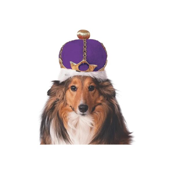 Mardi Gras Purple King's Crown for Small to Medium Breed Dog Costumes