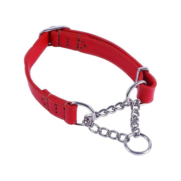 Martingale Collars for Medium Large Dogs with Soft Leather and Stainless Steel Chain