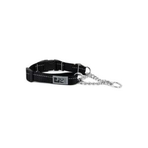 Martingale Training Clip Collar with Nickel Plated D Ring for Small Dogs Black