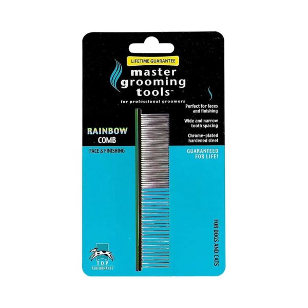 Master Grooming Tools Rainbow Greyhound Comb for Safe and Effective Grooming