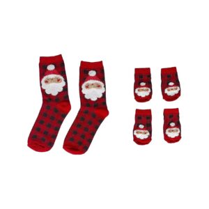 Matching Christmas Socks for Pet Owners and Pets with Novelty Santa Claus Prints