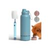 Maya Blue Dog Water Bottle with Bowl for Outdoor Adventures and Travel