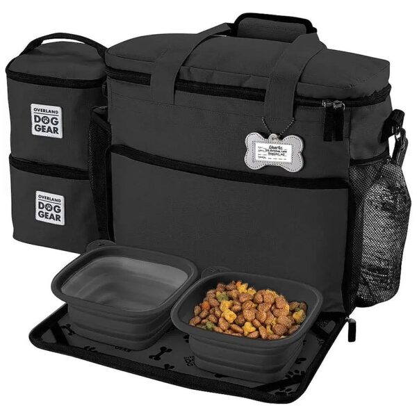 Med-Large Dog Travel Bag with Collapsible PET Container for Pet Food