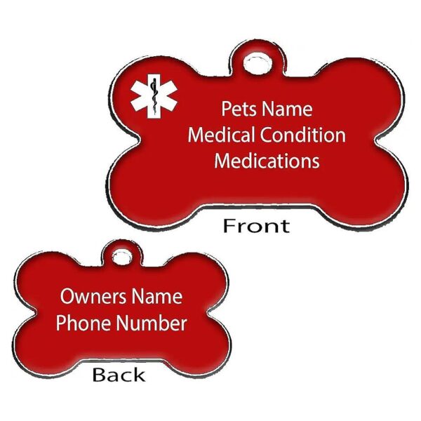 Medical Pet ID Tag with 10 Lines Space for Engraving Pet Medical Information