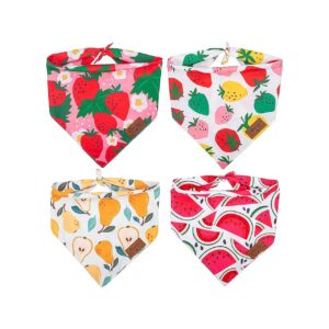 Medium Adjustable Dog Bandanas 4 Pack for Fall and Holidays