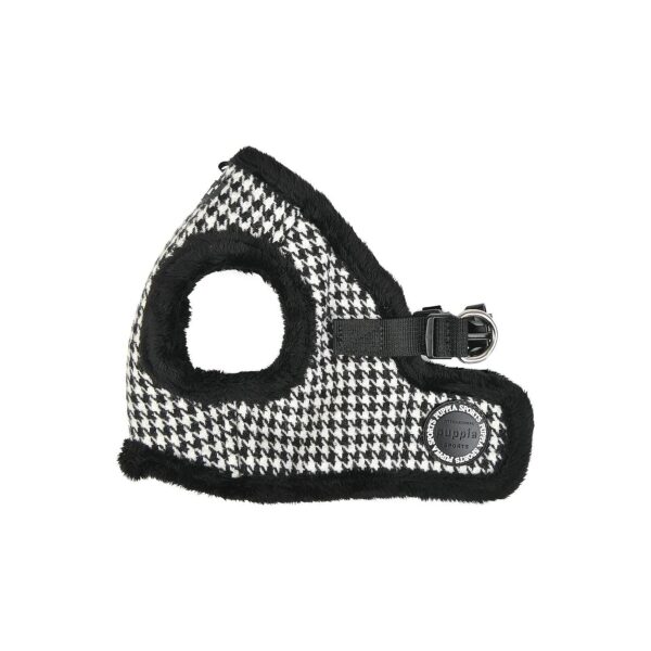 Medium Black Dog Harness with Fleece and Nylon Fabric with Adjustable Belly