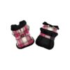 Medium Breed Dog Coat with Leash Ring and Hole Tan Plaid Hot Pink