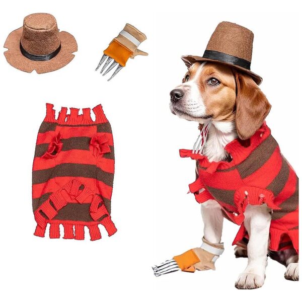 Medium Breed Dog Striped Sweater Costume for Halloween Party Favors