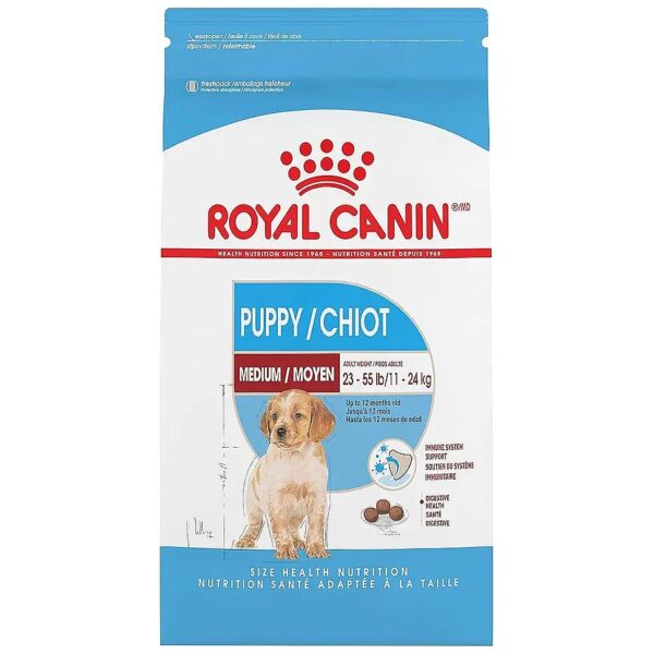 Medium Breed Puppy Food for Weaning with High Quality Protein and Fiber, 30 lb Bag