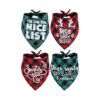 Medium Christmas Dog Bandana Pack of 4 Soft Cotton Classic Buffalo Plaid Triangle Bibs