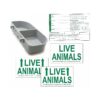 Medium Dish Kennel Accessory for Crate-Lined Pet Travel With Live Animal Labels