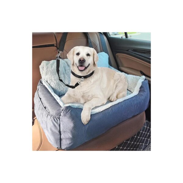 Medium Dog Car Seat with Detachable and Washable Bed for Backseat Use