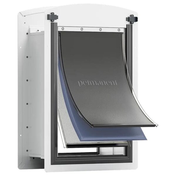 Medium Dog Door for Exterior Walls with Adjustable Tunnel and Iron Frame