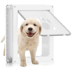 Medium Dog Door with Security Cover and Magnetic Flap for Interior and Exterior Doors