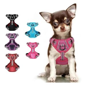 Medium Dog Harness for Small Medium Large Breeds with Rose Color and No Pull Design