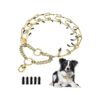 Medium Large Adjustable No Pull Stainless Steel Gold Prong Dog Training Collar