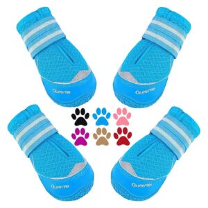 Medium Large Dog Shoes for Summer Heat Protection Blue Size 8 Breathable Nonslip Boots