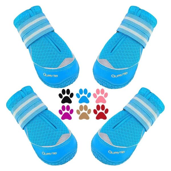 Medium Large Dog Shoes for Summer Heat Protection Blue Size 8 Breathable Nonslip Boots