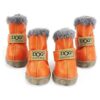 Medium Orange Dog Fashion Boots with Hook Loop Fastening Hand Washable for Comfort