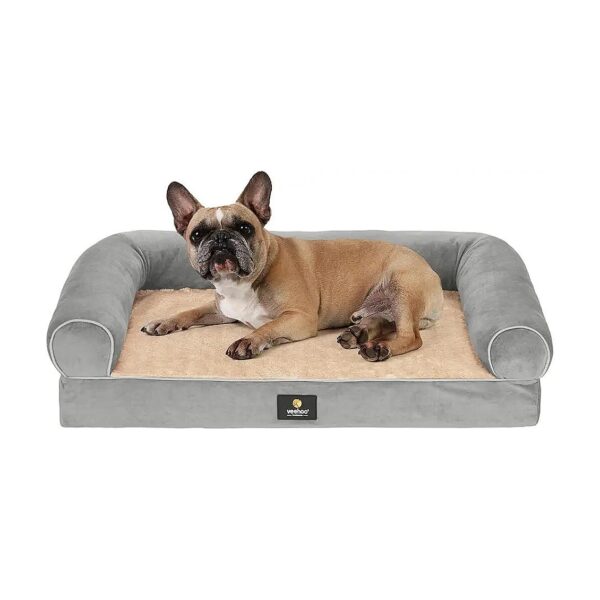 Medium Orthopedic Dog Bed with Raised Bolsters for Seniors and Arthritis Sufferers