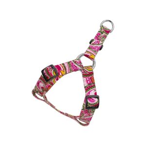 Medium Pink Paisley Dog Harness with 5 Stylish Designs for Pet Fashion