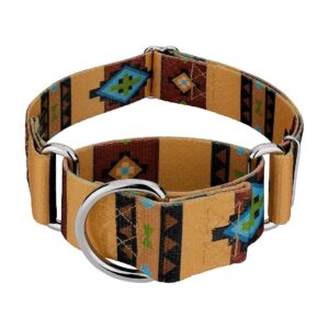 Medium Size 1 1/2 Inch Martingale Dog Collar with Native Arizona Pattern