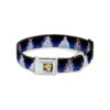 Medium Size Dog Collar featuring Cinderella Blue Fade Pattern with Seatbelt Buckle