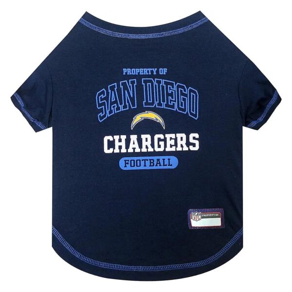 Medium Size Dog Tee Shirt with San Diego Chargers Football Team Logo for Furry Fans