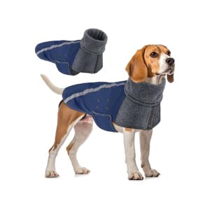 Medium Size Dog Winter Coat with Water Repellent Exterior and Breathable Fleece Lining