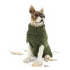 Medium Size Green Dog Sweater Knitwear Clothing for Cold Weather Winter Wear