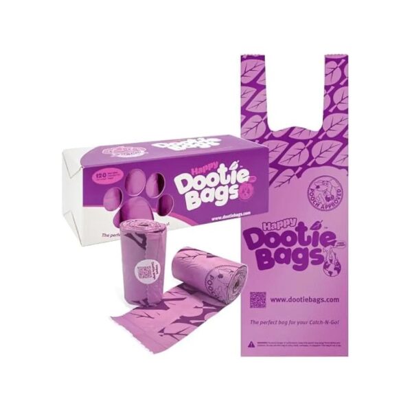 Medium Size Pet Poop Cleanup Bags Made with Corn Starch and Leakproof for Easy Cleanup