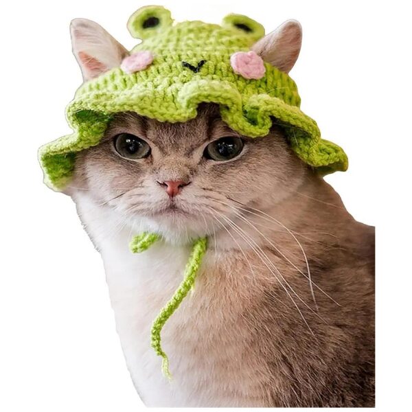 Medium Size Soft Knitted Cartoon Pet Hat for Small Animals Christmas and Halloween Gift