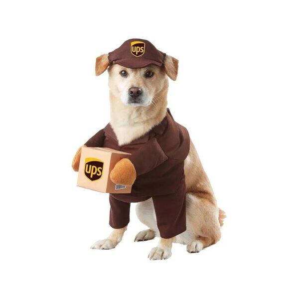 Medium Size UPS Dog Costume Made from Durable Polyester Fabric