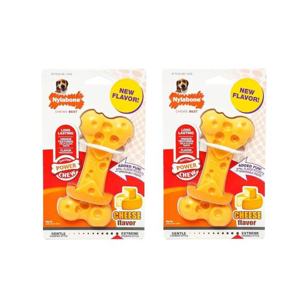 Medium-Sized Dog Bones for Dogs of All Ages, 2-Pack, Long-Lasting Cheese Flavor