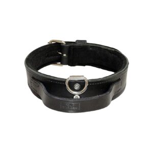 Medium-Sized Dog Collar with Heavy Duty Leather and Felt Padding for Comfort