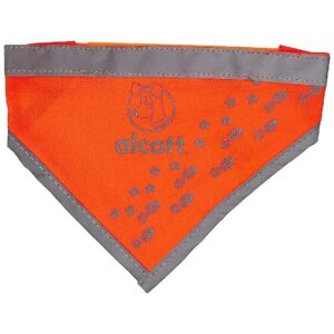 Medium-Sized Dog Neck Bandana with Reflective Trim and Neon Orange Color