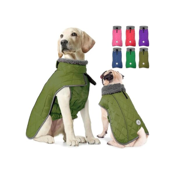 Medium-Sized Dog Snow Coat with Leash Hole and Velcro Straps for Convenient Use