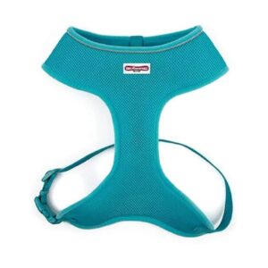 Medium Teal Mesh Dog Harness with Nylon Straps and Adjustment Buckles for Comfort