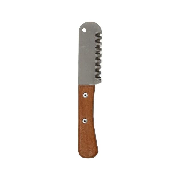 Medium Teeth Stripping Knife with 3 Inch Hardened Stainless Steel Blade and Wooden Handle