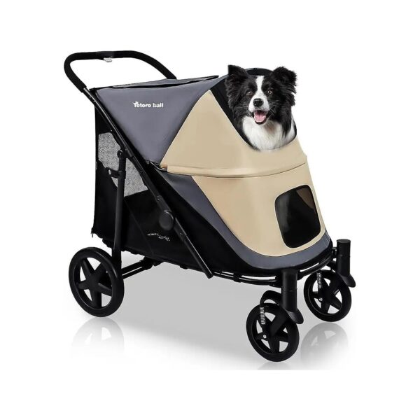 Medium and Large Dog Stroller with Convenient Folding and Storage