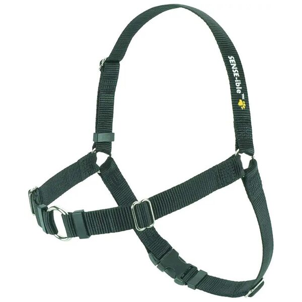 Medium to Large Breed Dog Harness with Front Leash Attachment and Black Color