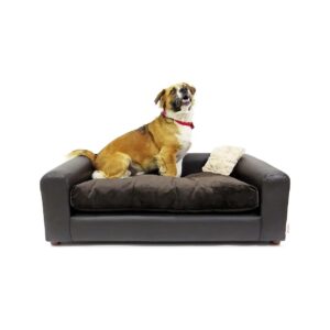 Medium to Large Breed Orthopedic Faux Leather Pet Sofa with Wood Legs