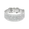 Medium to Large Dog Collar with Full Sparkly Diamonds and Adjustable Buckle in Silver