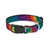 Medium to Large Dog Collar with Plastic Clip and Colorful Tie Dye